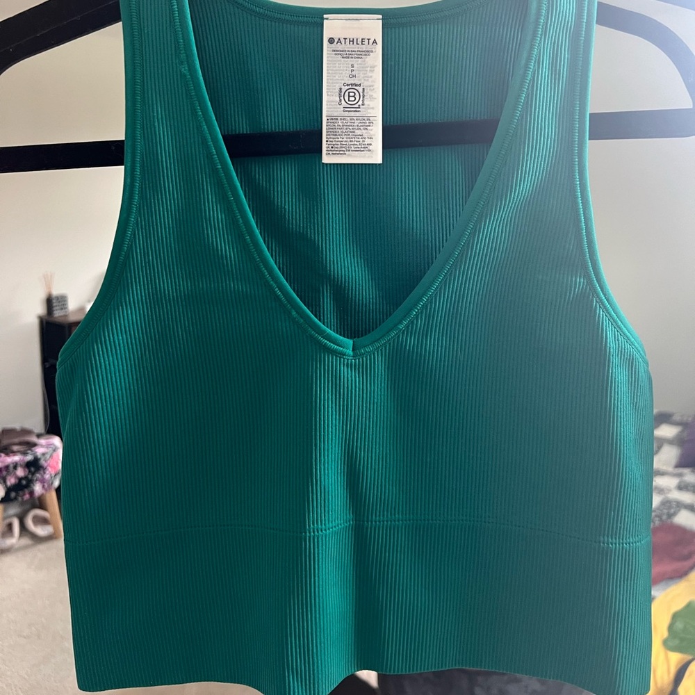 ATHLETA Aurora Seamless Crop Rib Tank - Size Small